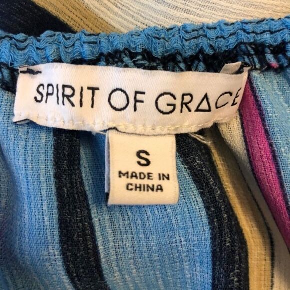 Spirit of Grace Striped Off The Shoulder Dress Size S NWT - Picture 6 of 7